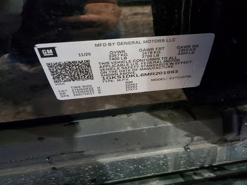 2021 Gmc Yukon მანქანა იყიდება აუქციონზე, vin: 1GKS1DKL6MR201993, აუქციონის ნომერი: 54429586