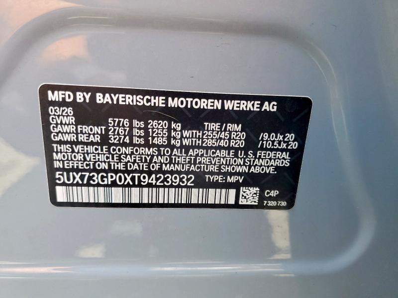 Aukcja sprzedaży 2026 Bmw X3, vin: 5UX73GP0XT9423932, numer aukcji: 54527176
