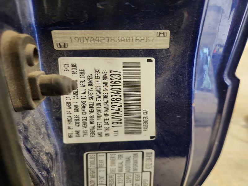 2003 Acura 3.2cl მანქანა იყიდება აუქციონზე, vin: 19UYA42783A016237, აუქციონის ნომერი: 52708066