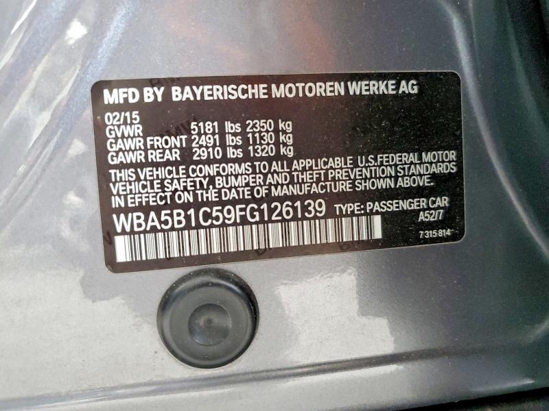 Aukcja sprzedaży 2015 Bmw 535, vin: WBA5B1C59FG126139, numer aukcji: 53326886