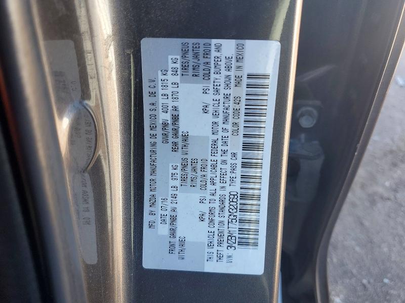 53060386 :رقم المزاد ، 3MZBM1T75GM320690 vin ، 2016 Mazda 3 مزاد بيع