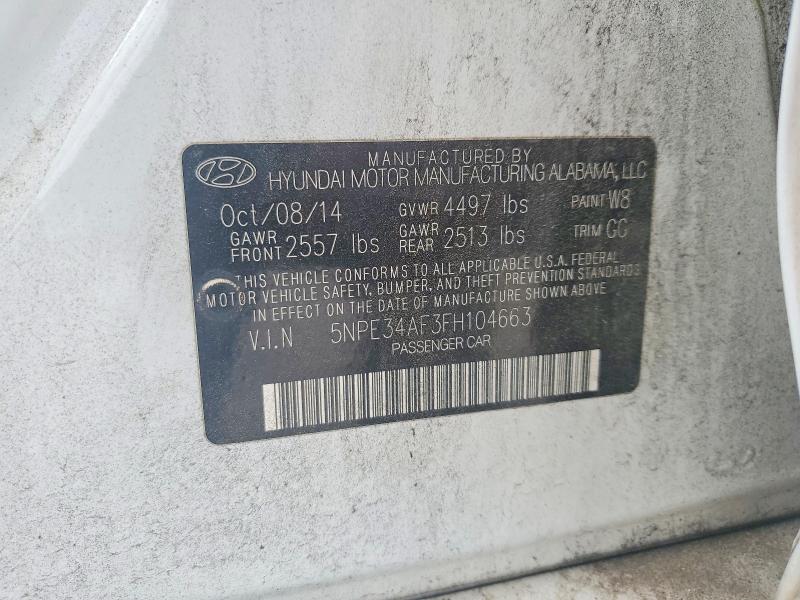 Aukcja sprzedaży 2015 Hyundai Sonata, vin: 5NPE34AF3FH104663, numer aukcji: 54467616