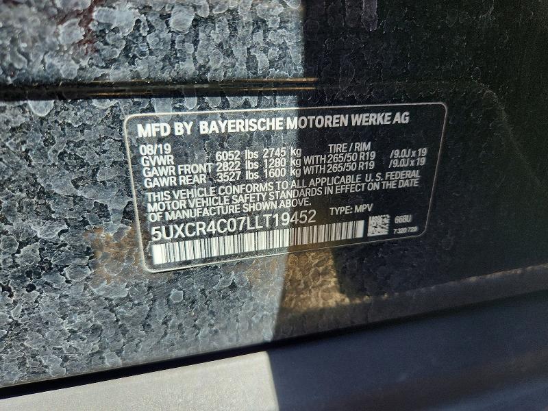 Продаж на аукціоні авто 2020 Bmw X5, vin: 5UXCR4C07LLT19452, номер лоту: 54820046