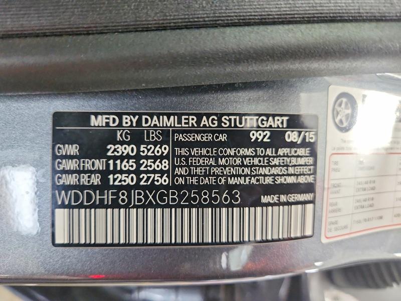 Aukcja sprzedaży 2016 Mercedes-benz E, vin: WDDHF8JBXGB258563, numer aukcji: 54489586