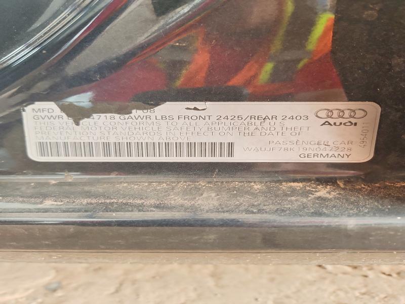 Aukcja sprzedaży 2009 Audi A4, vin: WAUJF78K19N047228, numer aukcji: 52197066