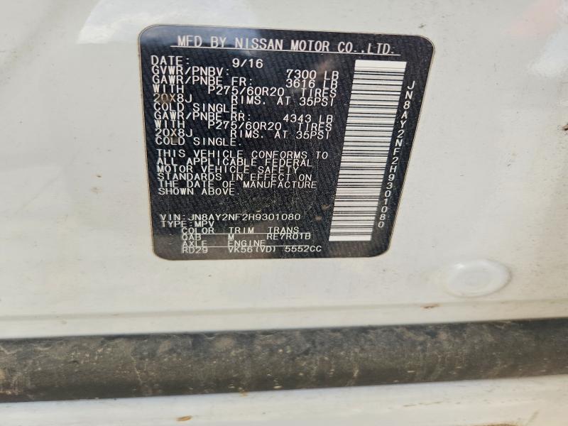 Продажа на аукционе авто 2017 Nissan Armada, vin: JN8AY2NF2H9301080, номер лота: 53793086