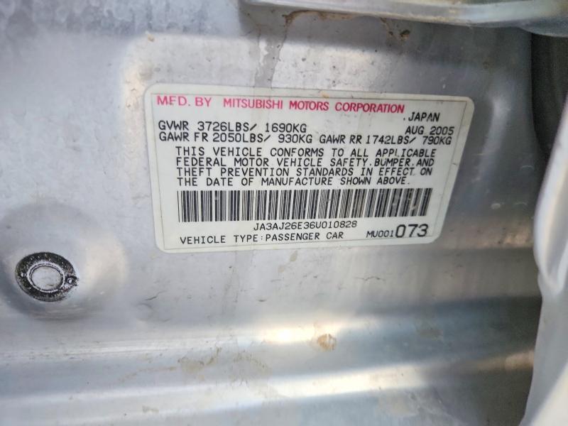 Aukcja sprzedaży 2006 Mitsubishi Lancer, vin: JA3AJ26E36U010828, numer aukcji: 53635476