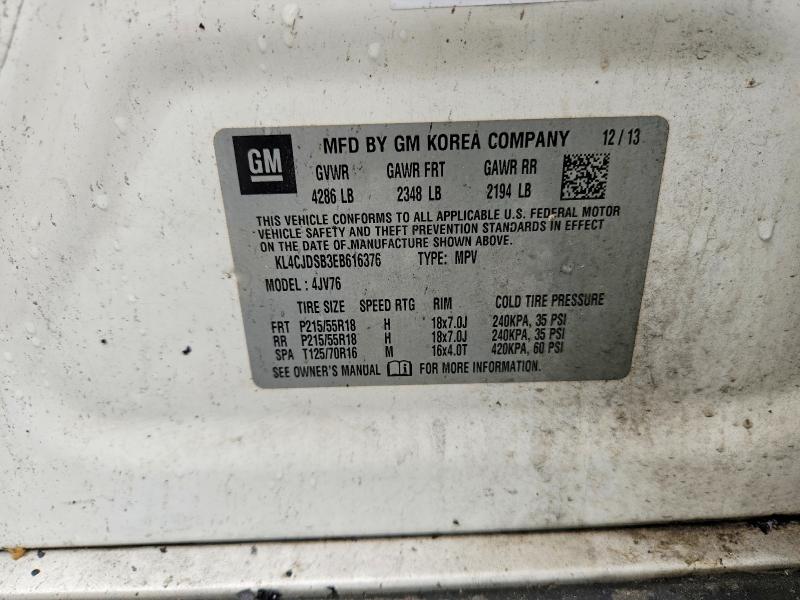 2014 Buick Encore მანქანა იყიდება აუქციონზე, vin: KL4CJDSB3EB616376, აუქციონის ნომერი: 52585866