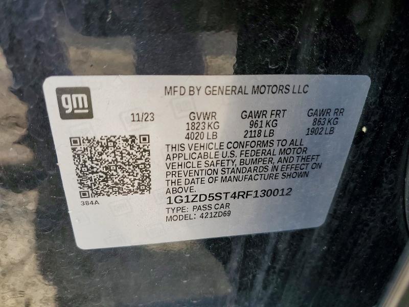 2024 Chevrolet Malibu მანქანა იყიდება აუქციონზე, vin: 1G1ZD5ST4RF130012, აუქციონის ნომერი: 53451656