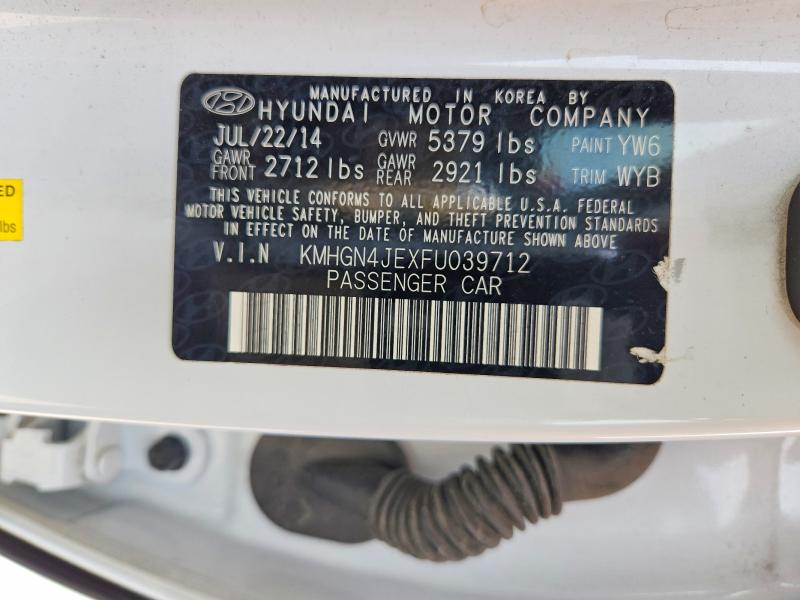 Продаж на аукціоні авто 2015 Hyundai Genesis, vin: KMHGN4JEXFU039712, номер лоту: 54771856