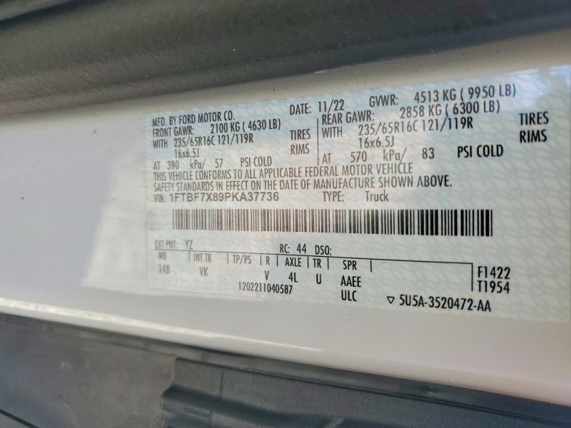 2023 Ford Transit მანქანა იყიდება აუქციონზე, vin: 1FTBF7X89PKA37736, აუქციონის ნომერი: 53129286