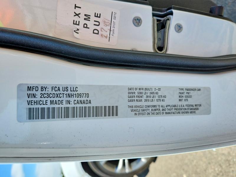 Aukcja sprzedaży 2022 Dodge Charger, vin: 2C3CDXCT1NH109770, numer aukcji: 55140456