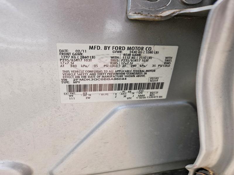 2011 Ford Edge მანქანა იყიდება აუქციონზე, vin: 2FMDK3GC0BBA96044, აუქციონის ნომერი: 52983426