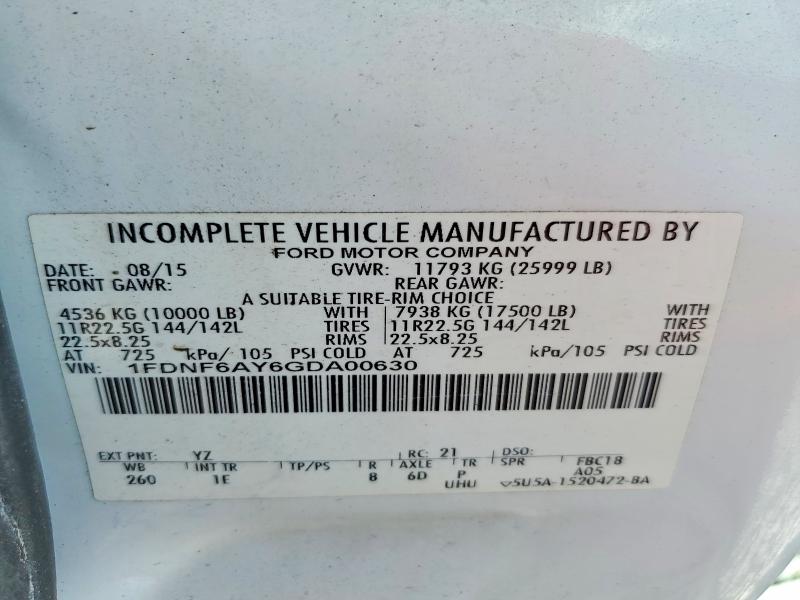 Продажа на аукционе авто 2016 Ford F650, vin: 1FDNF6AY6GDA00630, номер лота: 54545196