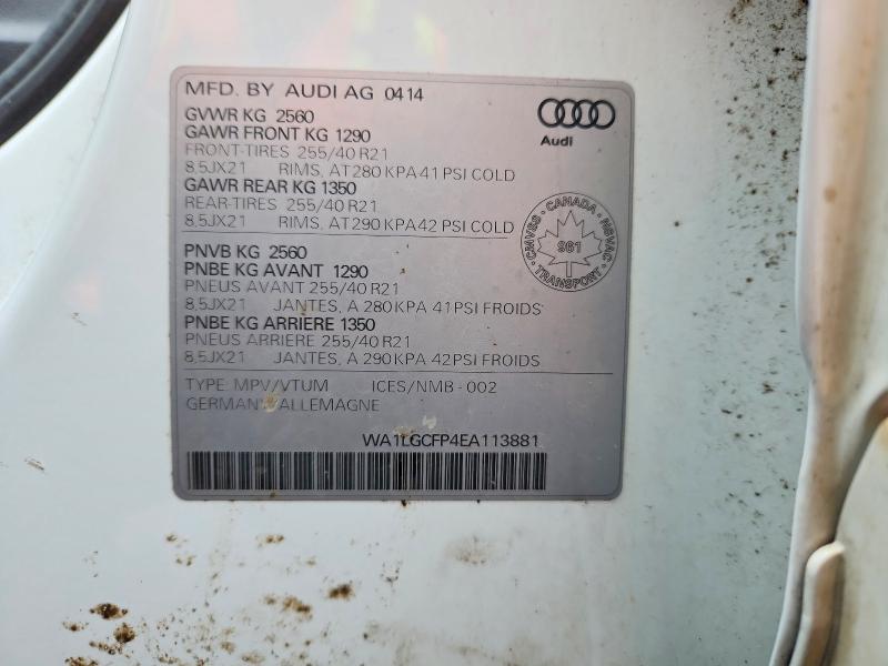 Aukcja sprzedaży 2014 Audi Q5 Premium Plus, vin: WA1LGCFP4EA113881, numer aukcji: 51662466