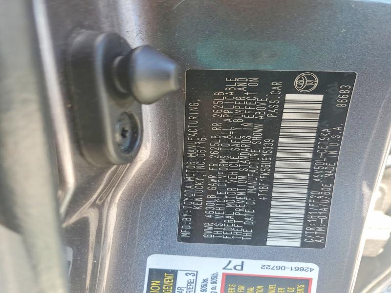 Aukcja sprzedaży 2016 Toyota Camry, vin: 4T1BF1FK5GU615339, numer aukcji: 54129166