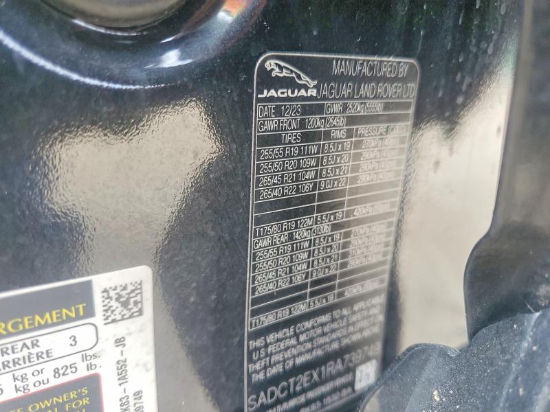 52055726 :رقم المزاد ، SADCT2EX1RA739749 vin ، 2024 Jaguar F-pace مزاد بيع