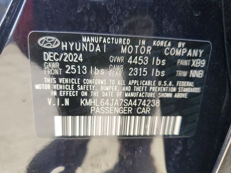 2025 Hyundai Sonata მანქანა იყიდება აუქციონზე, vin: KMHL64JA7SA474238, აუქციონის ნომერი: 53606176
