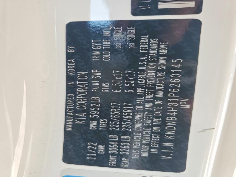53183686 :رقم المزاد ، KNDNB4H31P6260145 vin ، 2023 Kia Carnival مزاد بيع