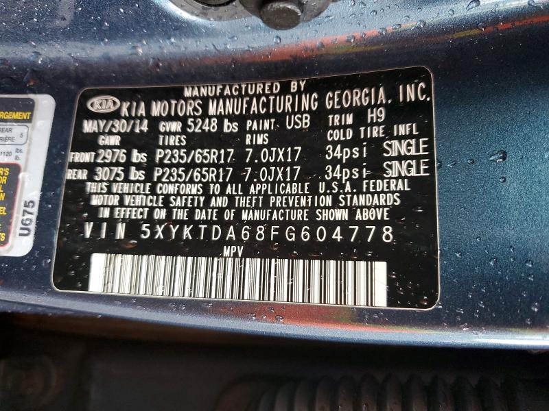 Продажа на аукционе авто 2015 Kia Sorento, vin: 5XYKTDA68FG604778, номер лота: 50769986