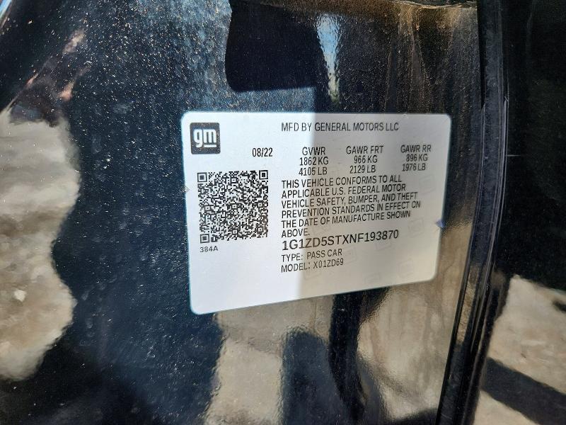 Продажа на аукционе авто 2022 Chevrolet Malibu, vin: 1G1ZD5STXNF193870, номер лота: 55362186