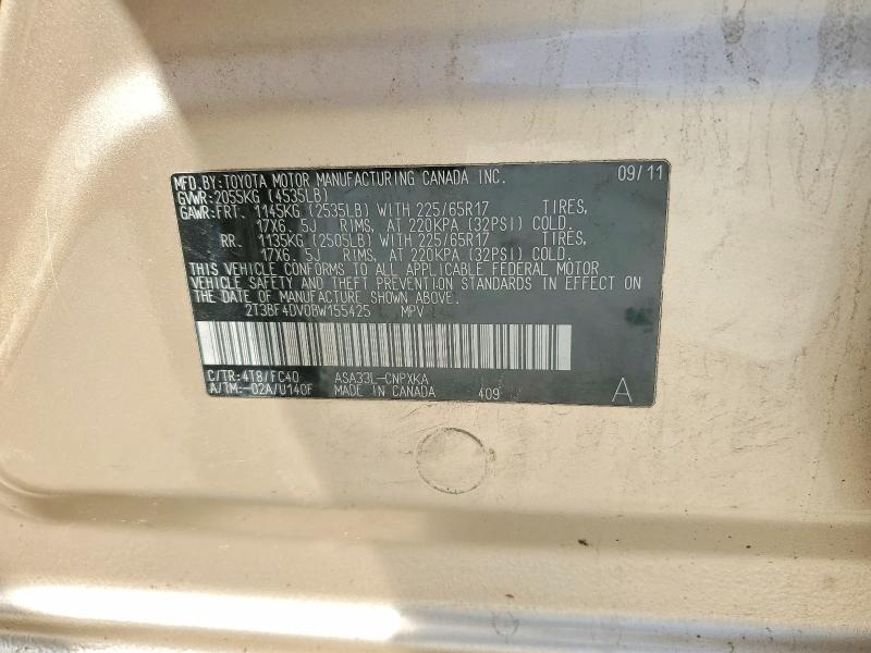 Aukcja sprzedaży 2011 Toyota Rav4, vin: 2T3BF4DV0BW155425, numer aukcji: 51872616