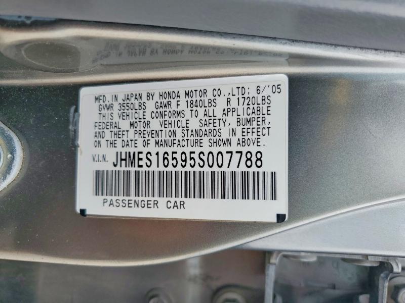 Aukcja sprzedaży 2005 Honda Civic, vin: JHMES16595S007788, numer aukcji: 53981796