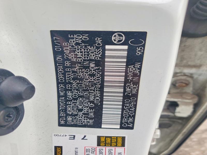54118926 :رقم المزاد ، JTDKARFP4H3009213 vin ، 2017 Toyota Prius Prime مزاد بيع