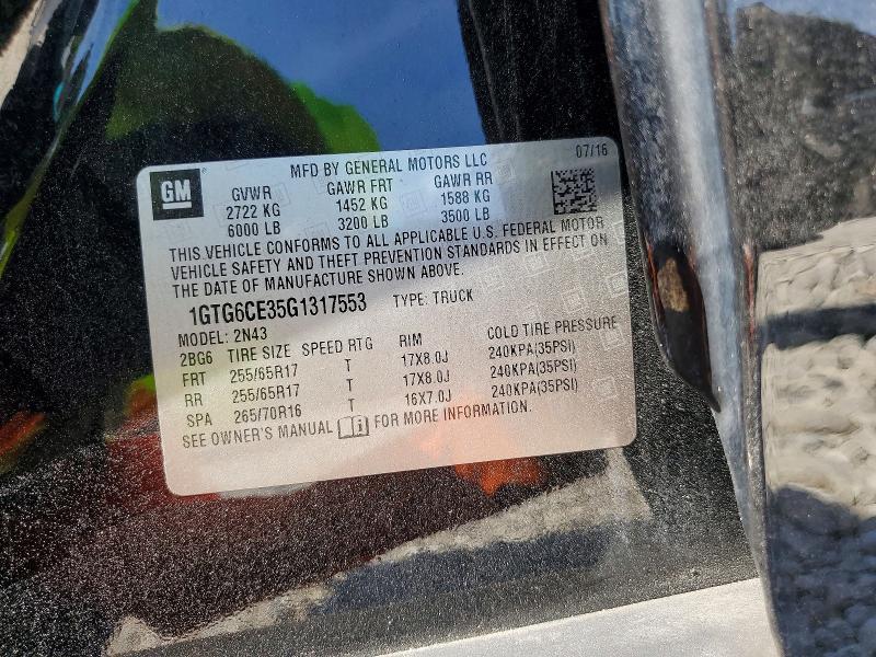 Продаж на аукціоні авто 2016 Gmc Canyon, vin: 1GTG6CE35G1317553, номер лоту: 52251246