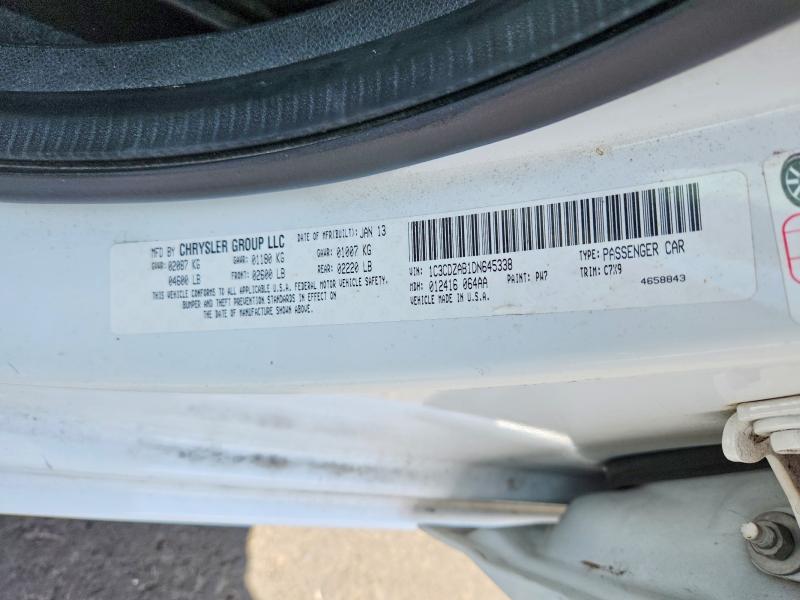 Продаж на аукціоні авто 2013 Dodge Avenger, vin: 1C3CDZAB1DN645338, номер лоту: 55426696