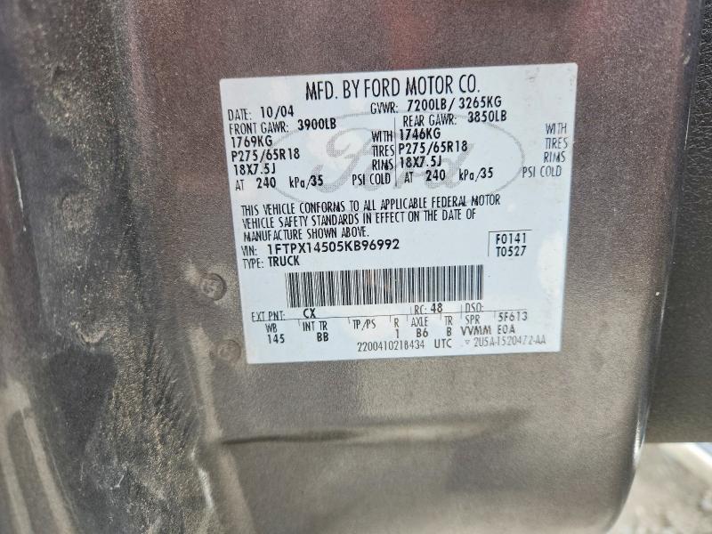 Продаж на аукціоні авто 2005 Ford F150, vin: 1FTPX14505KB96992, номер лоту: 51678816