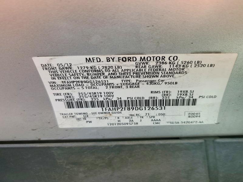 2013 Ford Taurus მანქანა იყიდება აუქციონზე, vin: 1FAHP2F89DG126531, აუქციონის ნომერი: 53832766