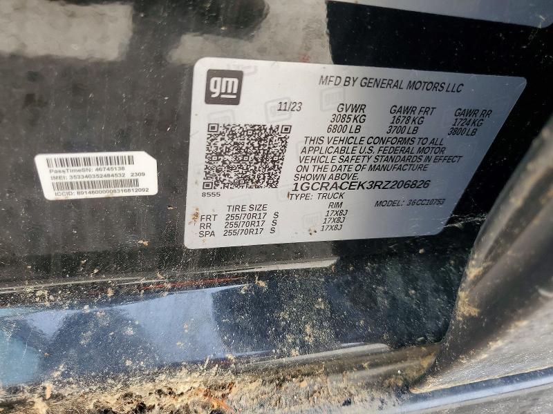 Продаж на аукціоні авто 2024 Chevrolet Silverado, vin: 1GCRACEK3RZ206826, номер лоту: 52396926