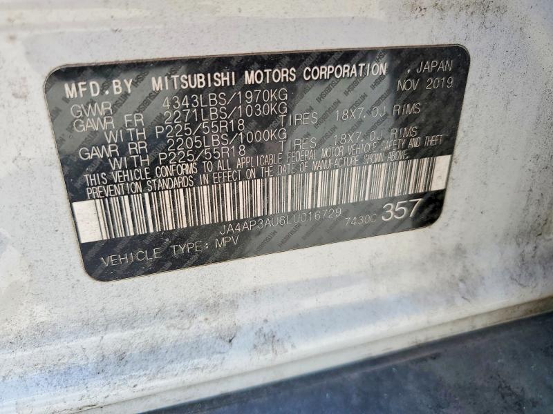 53930246 :رقم المزاد ، JA4AP3AU6LU016729 vin ، 2020 Mitsubishi Outlander Sport مزاد بيع