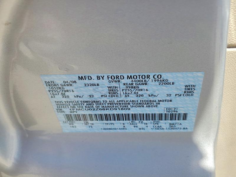 Продаж на аукціоні авто 2008 Ford Escape, vin: 1FMCU02Z68KD91809, номер лоту: 54676026