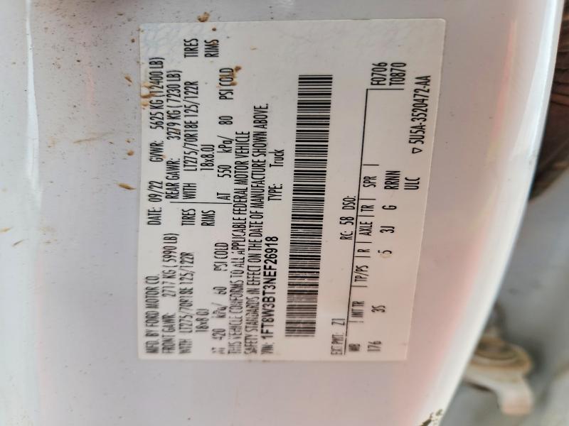 51777586 :رقم المزاد ، 1FT8W3BT3NEF26918 vin ، 2022 Ford F350 مزاد بيع