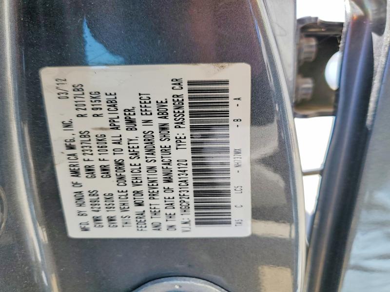 Aukcja sprzedaży 2012 Honda Accord, vin: 1HGCP2F31CA134120, numer aukcji: 54162516
