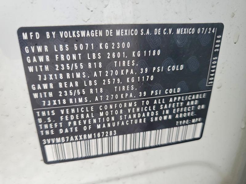 Продажа на аукционе авто 2024 Volkswagen Tiguan, vin: 3VVMB7AXXRM167283, номер лота: 53088536