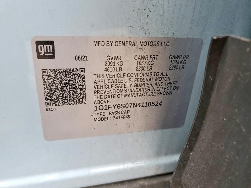 Aukcja sprzedaży 2022 Chevrolet Bolt Euv, vin: 1G1FY6S07N4110524, numer aukcji: 53608336