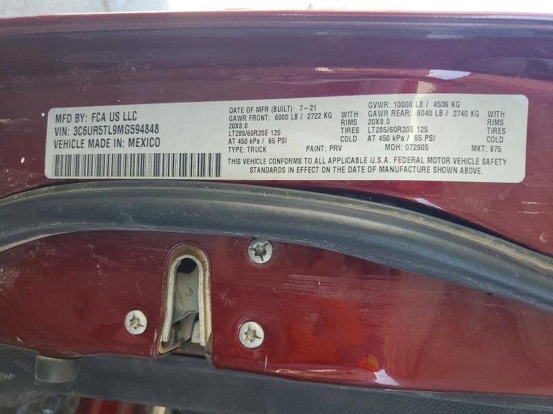 Продажа на аукционе авто 2021 Ram 2500, vin: 3C6UR5TL9MG594848, номер лота: 53049066