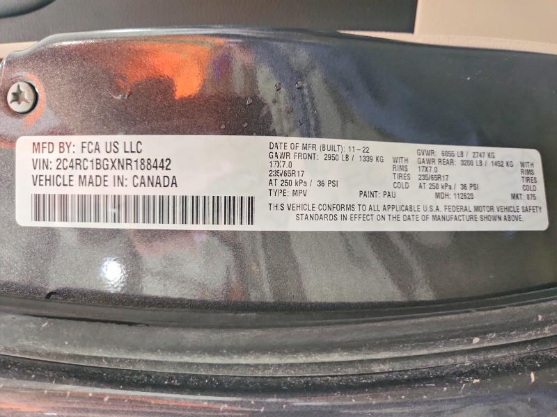 Aukcja sprzedaży 2022 Chrysler Pacifica, vin: 2C4RC1BGXNR188442, numer aukcji: 53231506
