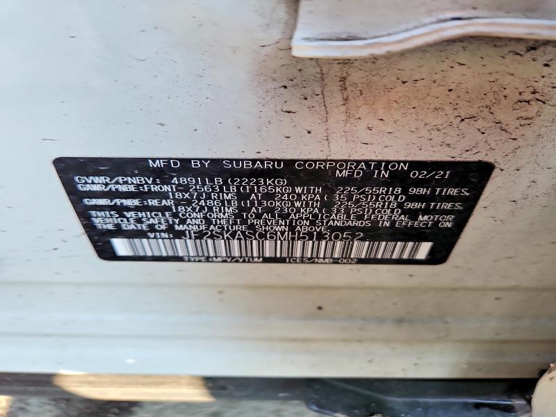 Aukcja sprzedaży 2021 Subaru Forester, vin: JF2SKASC6MH513052, numer aukcji: 52566176