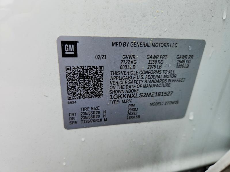 2021 Gmc Acadia მანქანა იყიდება აუქციონზე, vin: 1GKKNXLS2MZ181527, აუქციონის ნომერი: 54294146