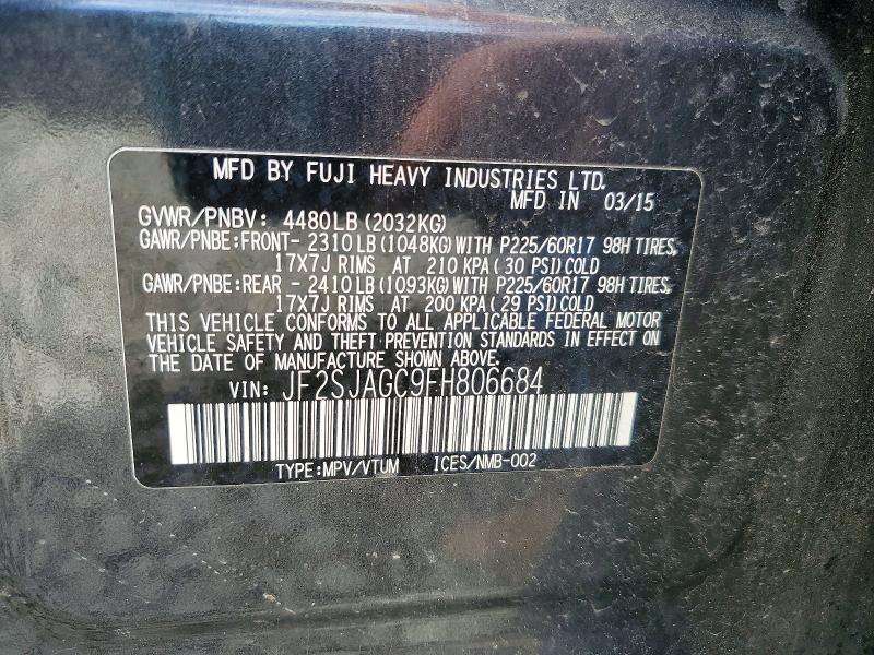 Aukcja sprzedaży 2015 Subaru Forester, vin: JF2SJAGC9FH806684, numer aukcji: 52808636
