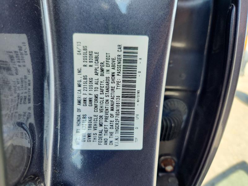 Продажа на аукционе авто 2013 Honda Accord, vin: 1HGCR2F76DA166138, номер лота: 53624956