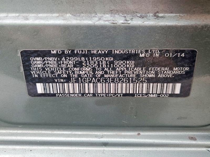 Продаж на аукціоні авто 2014 Subaru Impreza, vin: JF1GPAC63E8261525, номер лоту: 53613086
