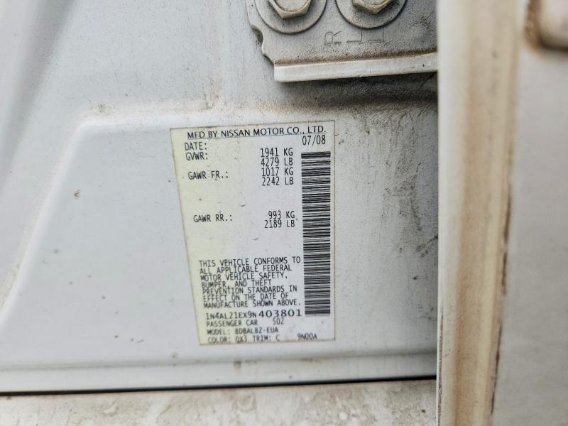 2009 Nissan Altima მანქანა იყიდება აუქციონზე, vin: 1N4AL21EX9N403801, აუქციონის ნომერი: 51606166