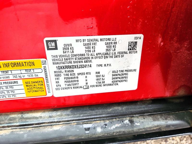 Продажа на аукционе авто 2014 Gmc Acadia, vin: 1GKKRRKDXEJ324114, номер лота: 54408406