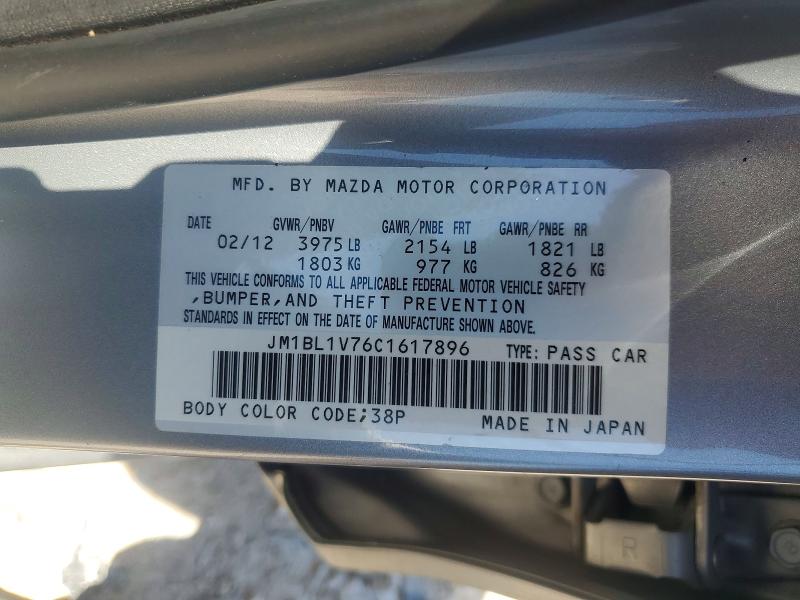 Aukcja sprzedaży 2012 Mazda 3, vin: JM1BL1V76C1617896, numer aukcji: 53414596
