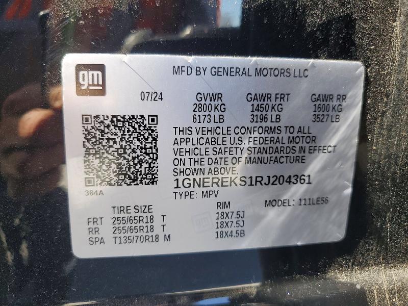 Aukcja sprzedaży 2024 Chevrolet Traverse, vin: 1GNEREKS1RJ204361, numer aukcji: 53222446